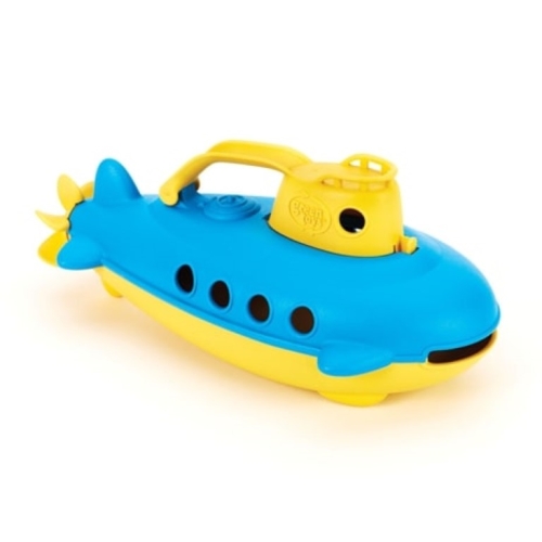 Grünes Spielzeug U-Boot Blau